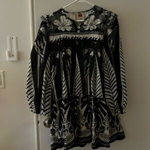 FARM Rio Black and White Mini Dress